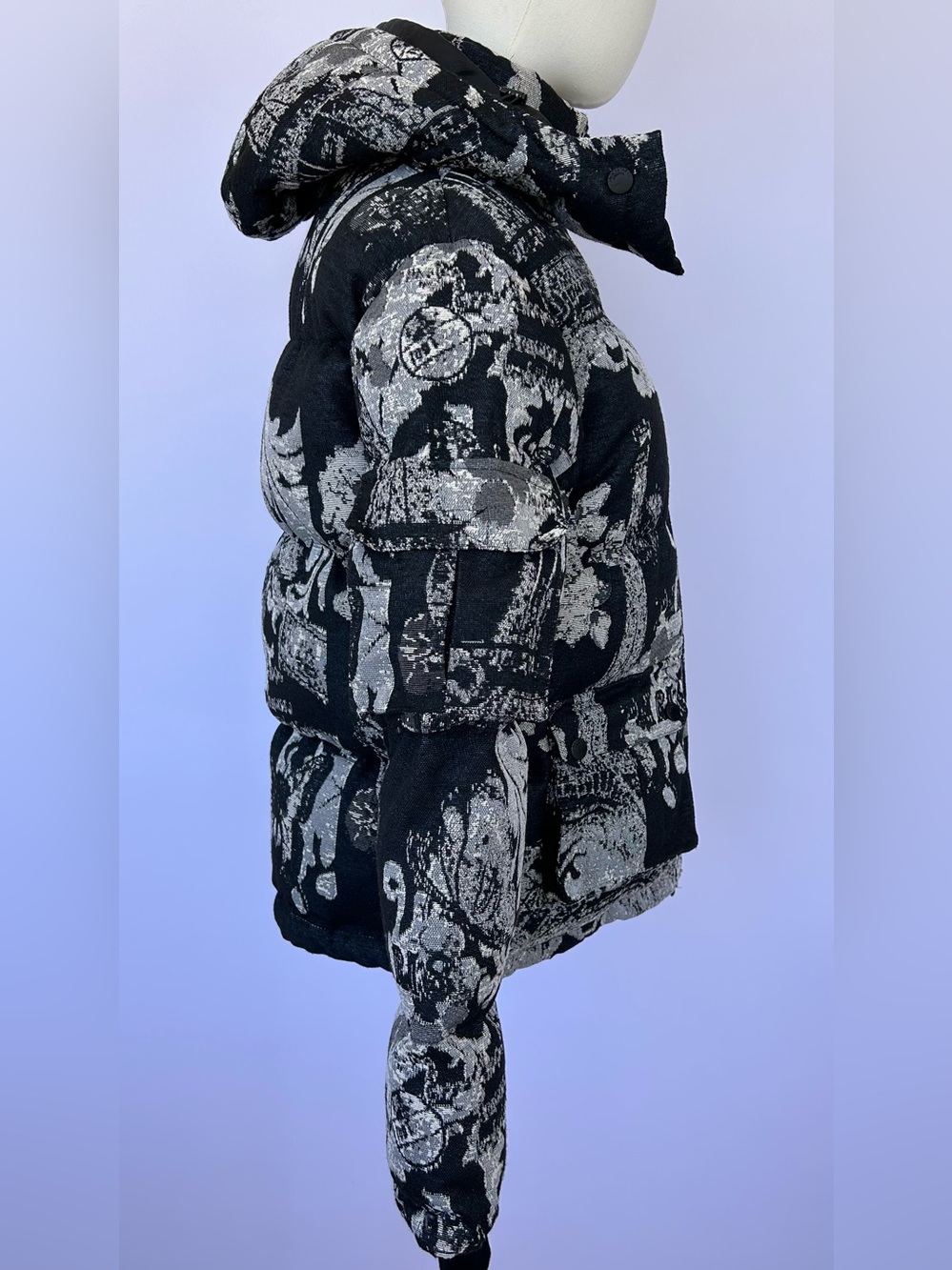 Rockstar Original Women’s Lamia Tapestry Puffer Jacket Detachable Hood Size Xs View 3